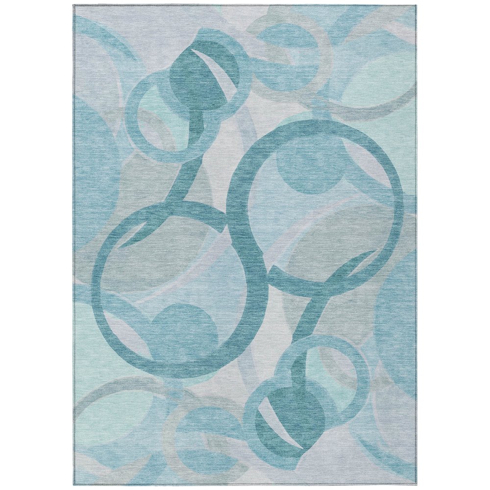 Machine Washable Indoor/Outdoor Chantille ACN2168 Teal 9' x 12' Rug