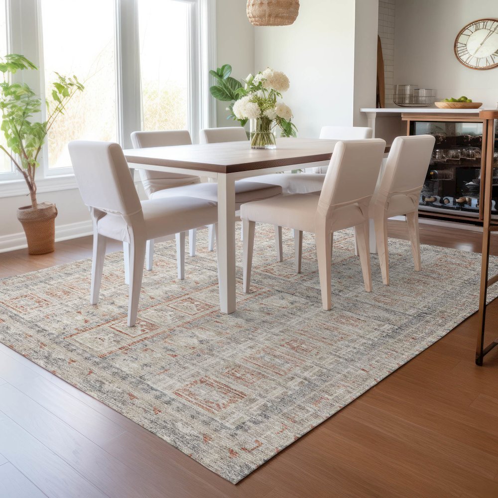 Machine Washable Indoor/Outdoor Chantille ACN2173 Beige 9' x 12' Rug