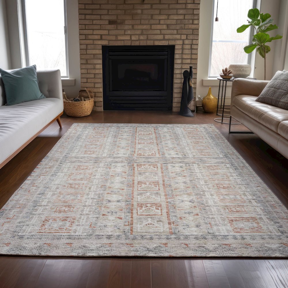 Machine Washable Indoor/Outdoor Chantille ACN2173 Beige 9' x 12' Rug