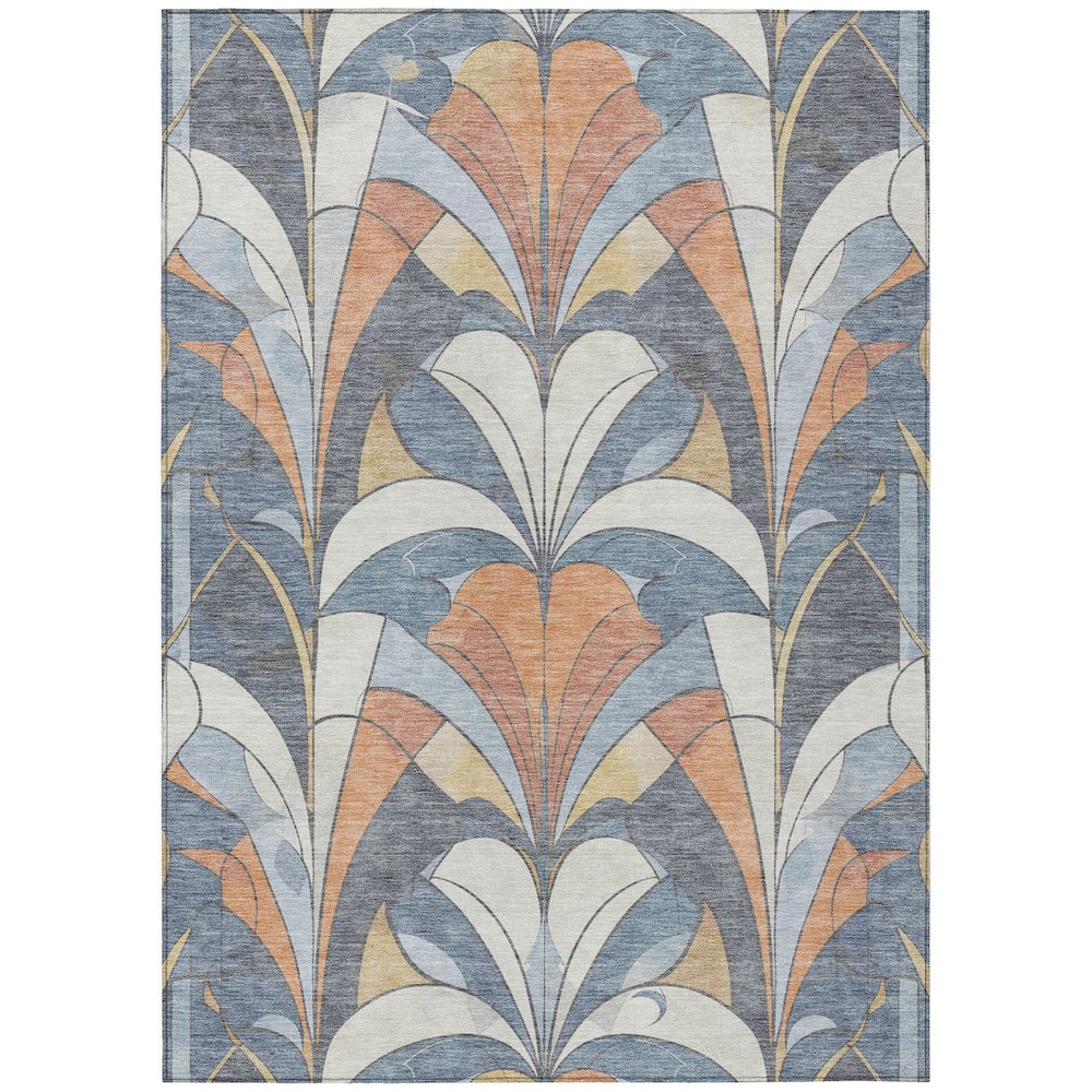 Machine Washable Indoor/Outdoor Chantille ACN2174 Denim 9' x 12' Rug
