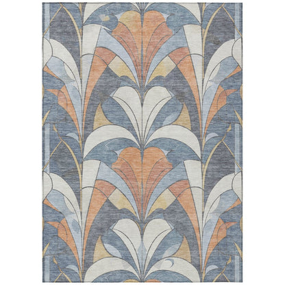 Machine Washable Indoor/Outdoor Chantille ACN2174 Denim 9' x 12' Rug