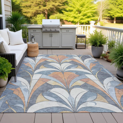 Machine Washable Indoor/Outdoor Chantille ACN2174 Denim 9' x 12' Rug