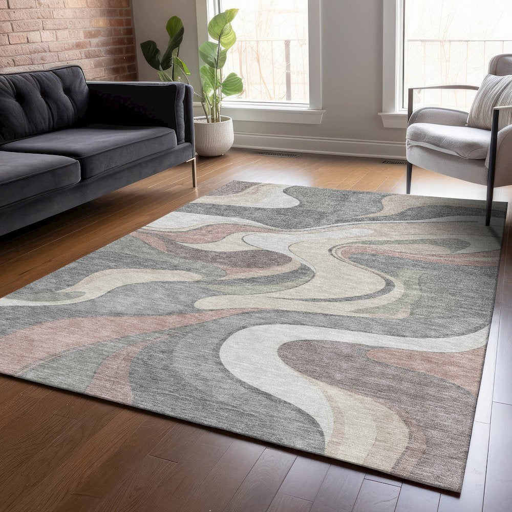 Machine Washable Indoor/Outdoor Chantille ACN2183 Beige 9' x 12' Rug