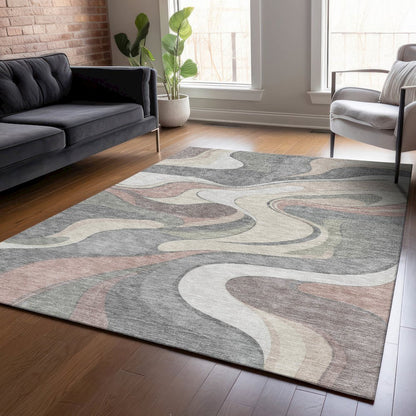Machine Washable Indoor/Outdoor Chantille ACN2183 Beige 9' x 12' Rug