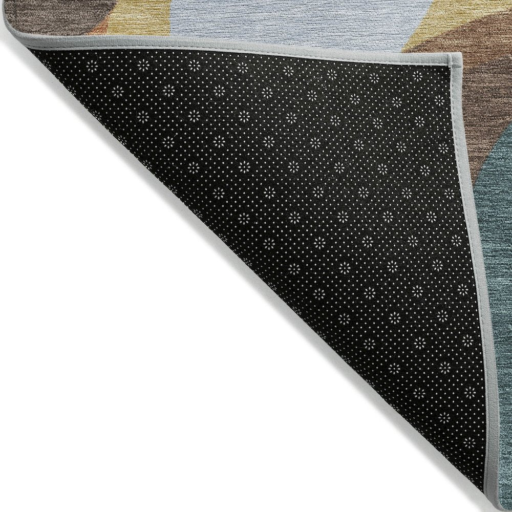 Machine Washable Indoor/Outdoor Chantille ACN2186 Gold 5' x 7'6" Rug
