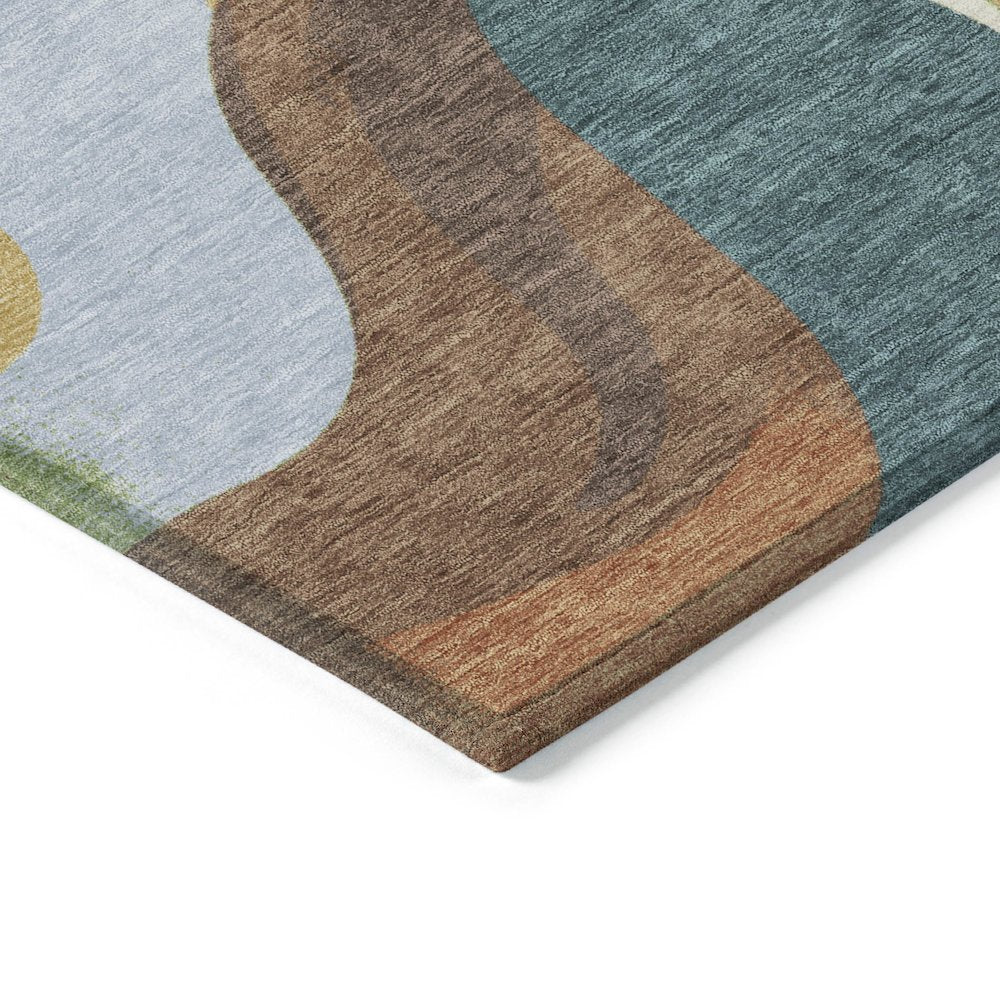 Machine Washable Indoor/Outdoor Chantille ACN2186 Gold 5' x 7'6" Rug