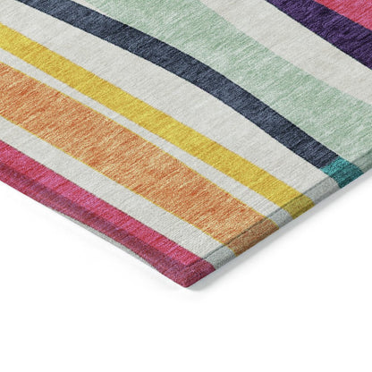 Machine Washable Indoor/Outdoor Chantille ACN2188 Ivory 5' x 7'6" Rug