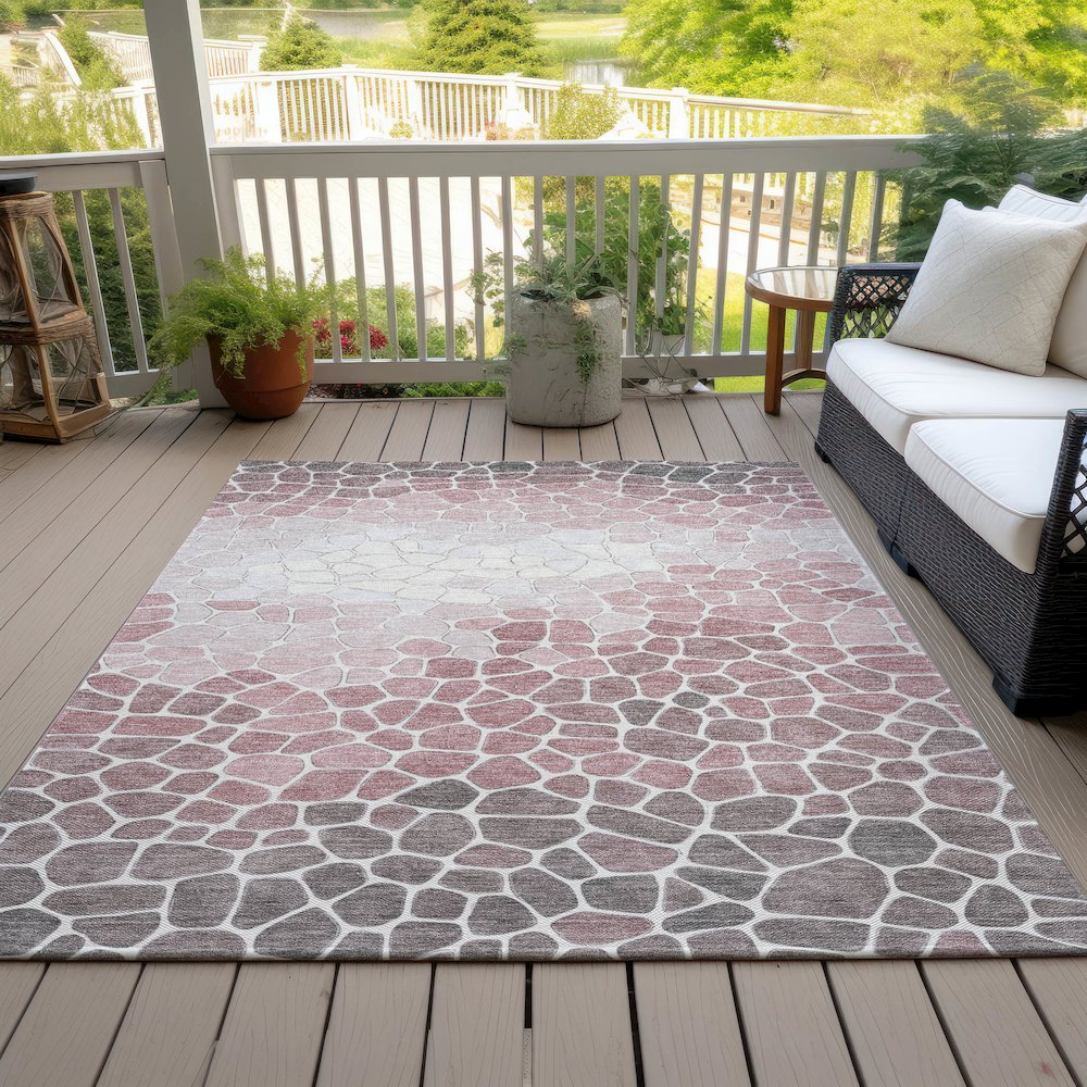 Machine Washable Indoor/Outdoor Chantille ACN2190 Blush 9' x 12' Rug