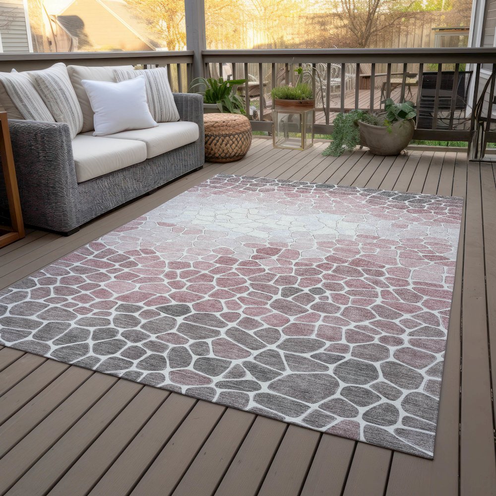 Machine Washable Indoor/Outdoor Chantille ACN2190 Blush 9' x 12' Rug