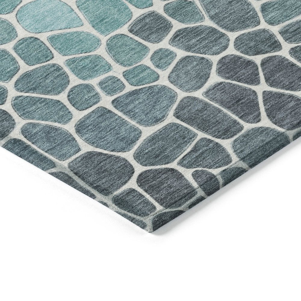 Machine Washable Indoor/Outdoor Chantille ACN2190 Teal 5' x 7'6" Rug