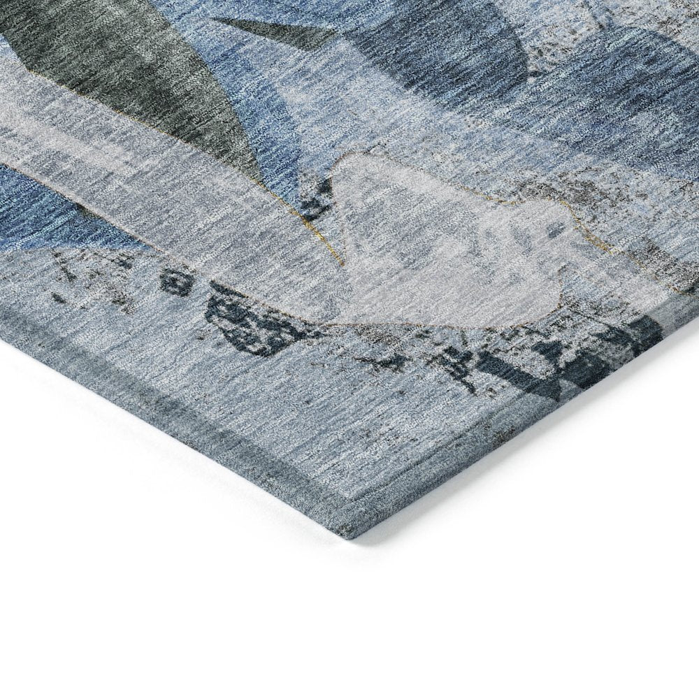 Machine Washable Indoor/Outdoor Chantille ACN2191 Denim 5' x 7'6" Rug
