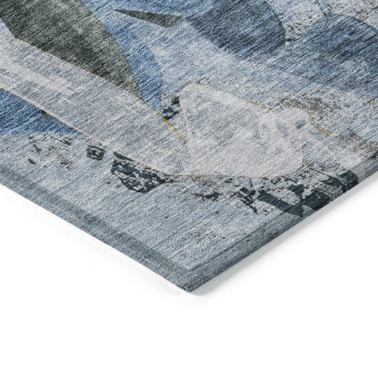 Machine Washable Indoor/Outdoor Chantille ACN2191 Denim 5' x 7'6" Rug