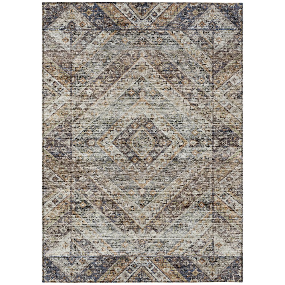 Machine Washable Indoor/Outdoor Chantille ACN2195 Brown 9' x 12' Rug
