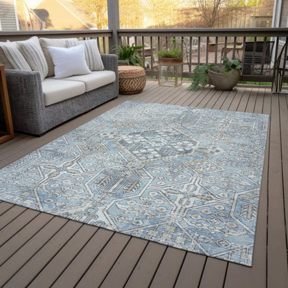Machine Washable Indoor/Outdoor Chantille ACN2197 Sky 9' x 12' Rug