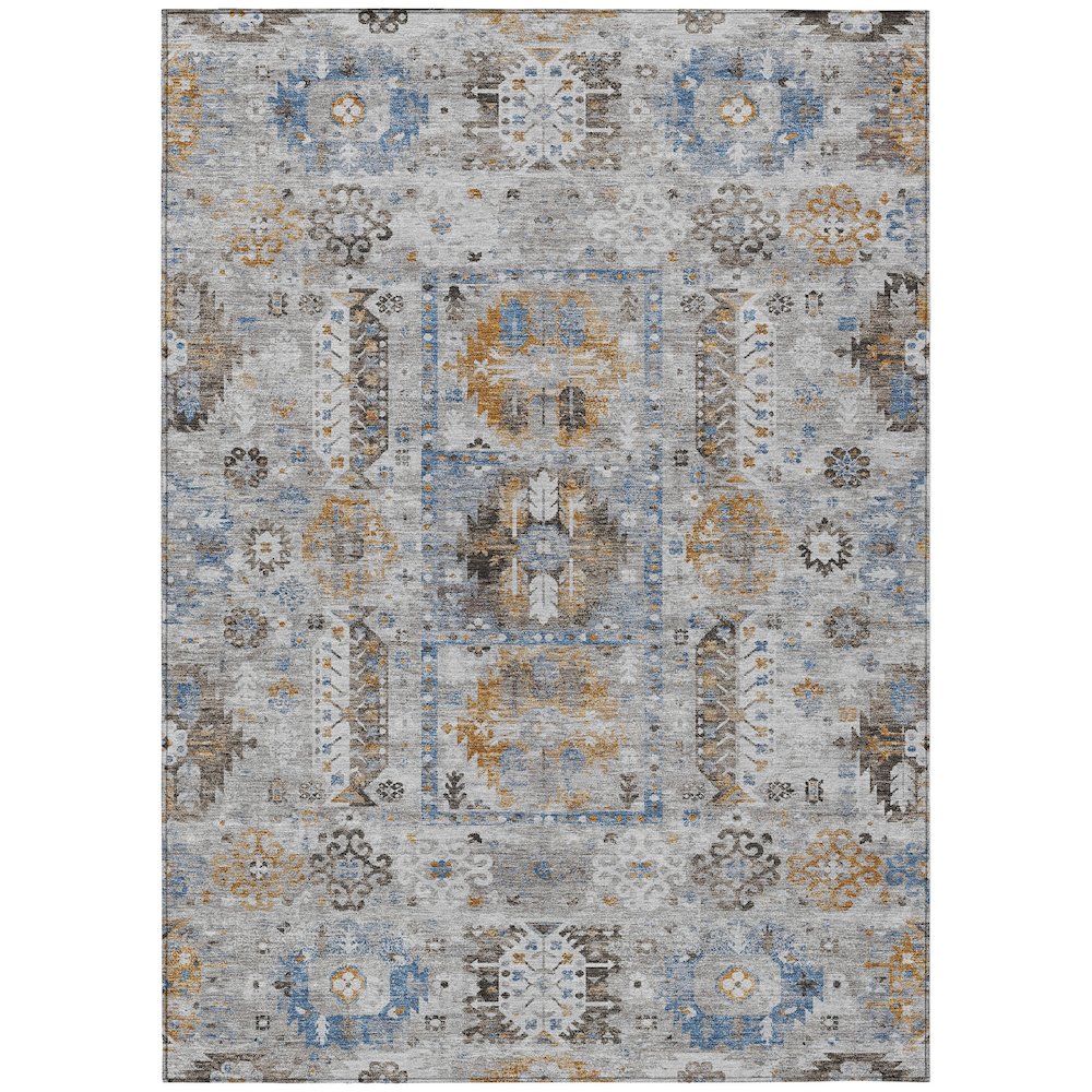Machine Washable Indoor/Outdoor Chantille ACN2198 Gray 9' x 12' Rug