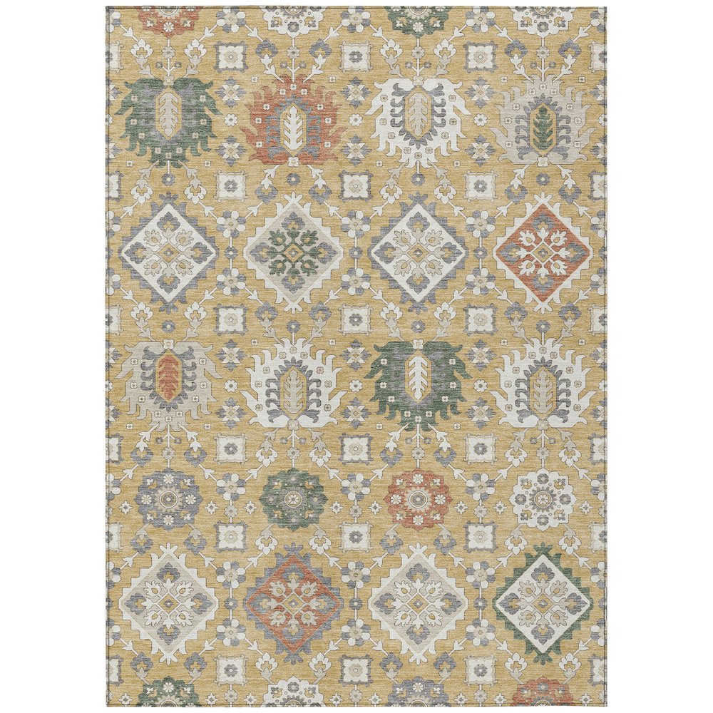 Machine Washable Indoor/Outdoor Chantille ACN2200 Gold 9' x 12' Rug