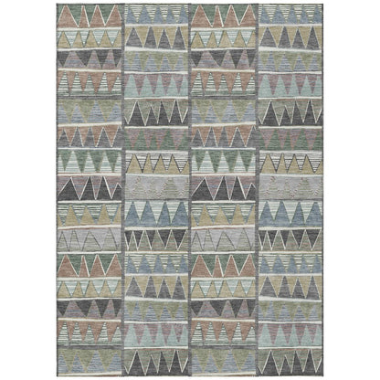 Machine Washable Indoor/Outdoor Chantille ACN2205 Gray 9' x 12' Rug