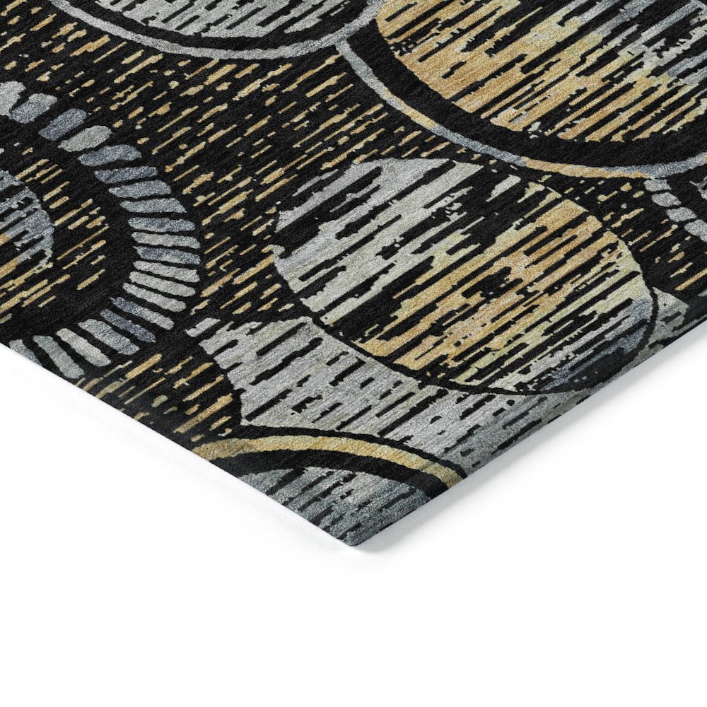 Machine Washable Indoor/Outdoor Chantille ACN2206 Black 5' x 7'6" Rug