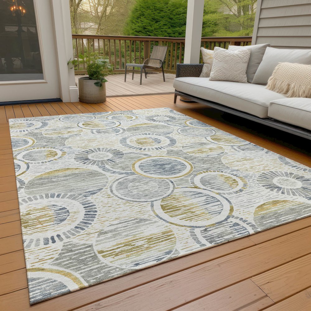Machine Washable Indoor/Outdoor Chantille ACN2206 Ivory 9' x 12' Rug