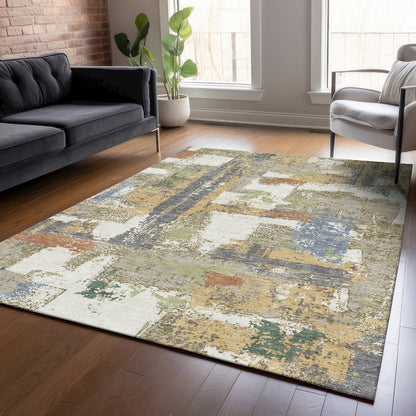 Machine Washable Indoor/Outdoor Chantille ACN2212 Ivory 9' x 12' Rug