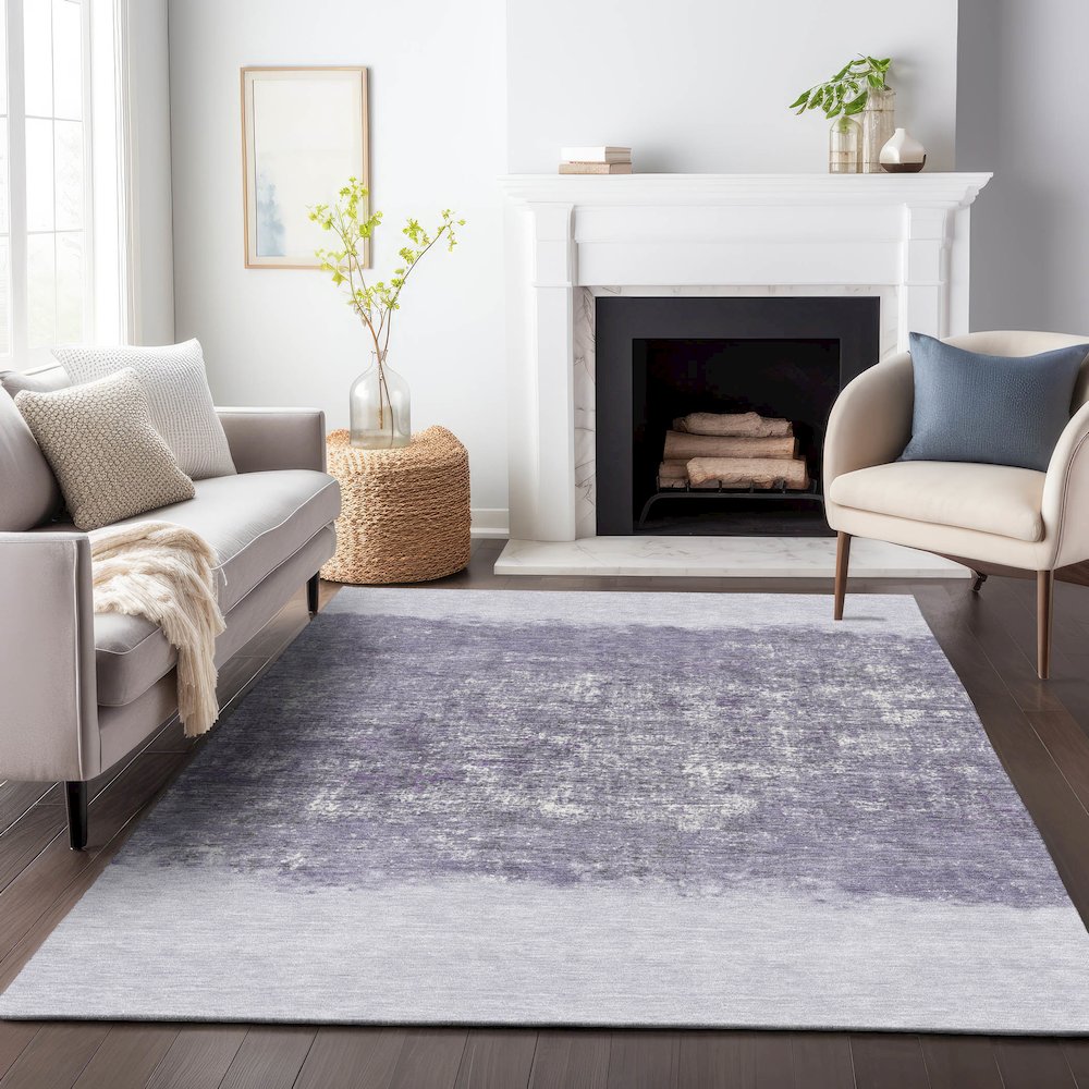 Machine Washable Indoor/Outdoor Chantille ACN2214 Lavender 9' x 12' Rug