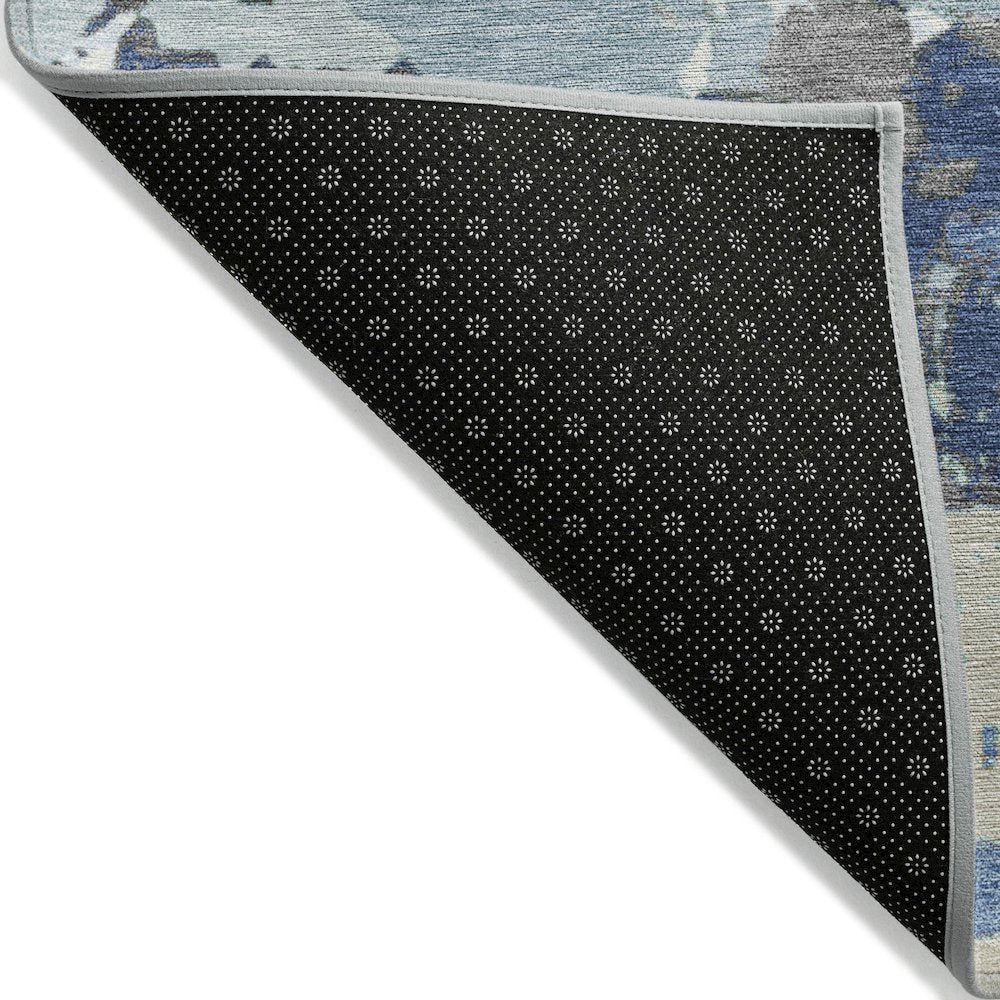 Machine Washable Indoor/Outdoor Chantille ACN2217 Denim 5' x 7'6" Rug