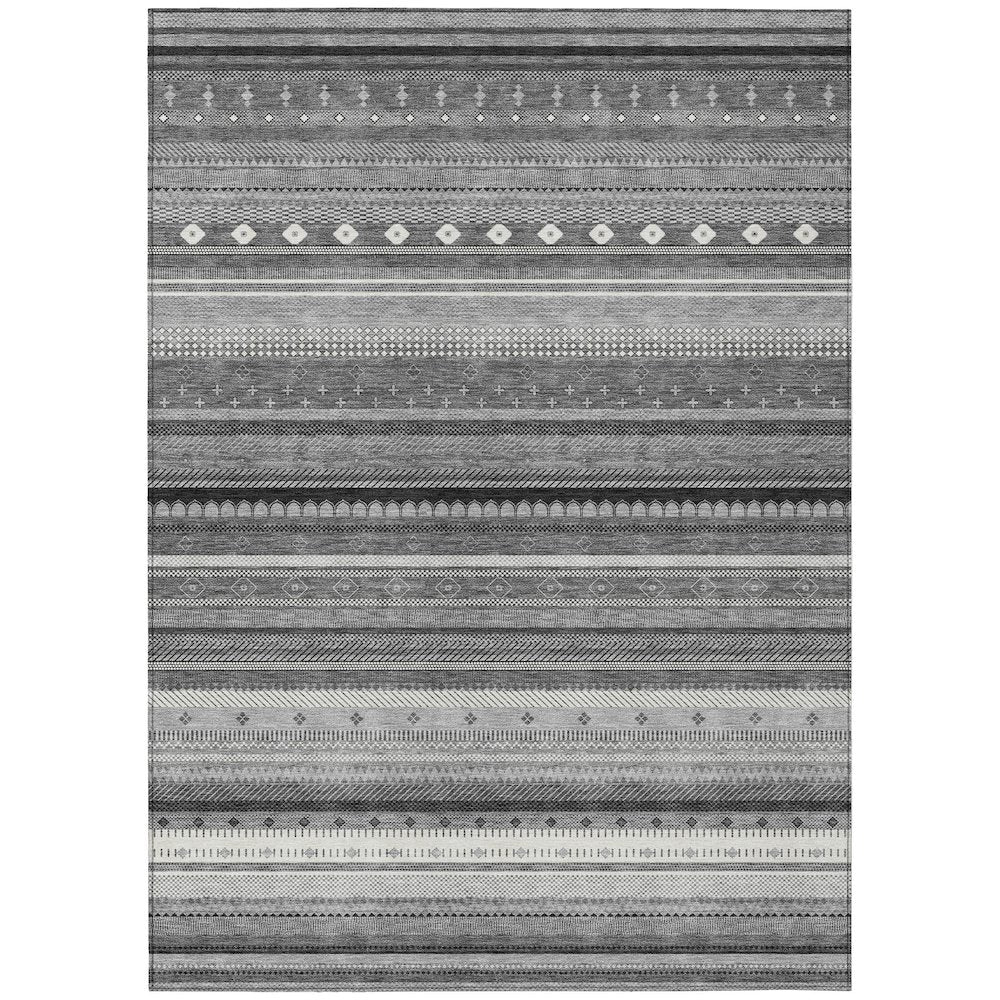 Machine Washable Indoor/Outdoor Chantille ACN2218 Gray 9' x 12' Rug