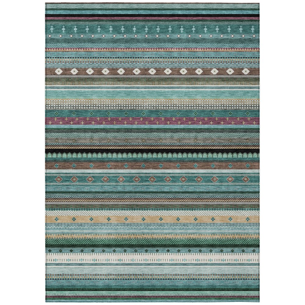 Machine Washable Indoor/Outdoor Chantille ACN2218 Teal 9' x 12' Rug