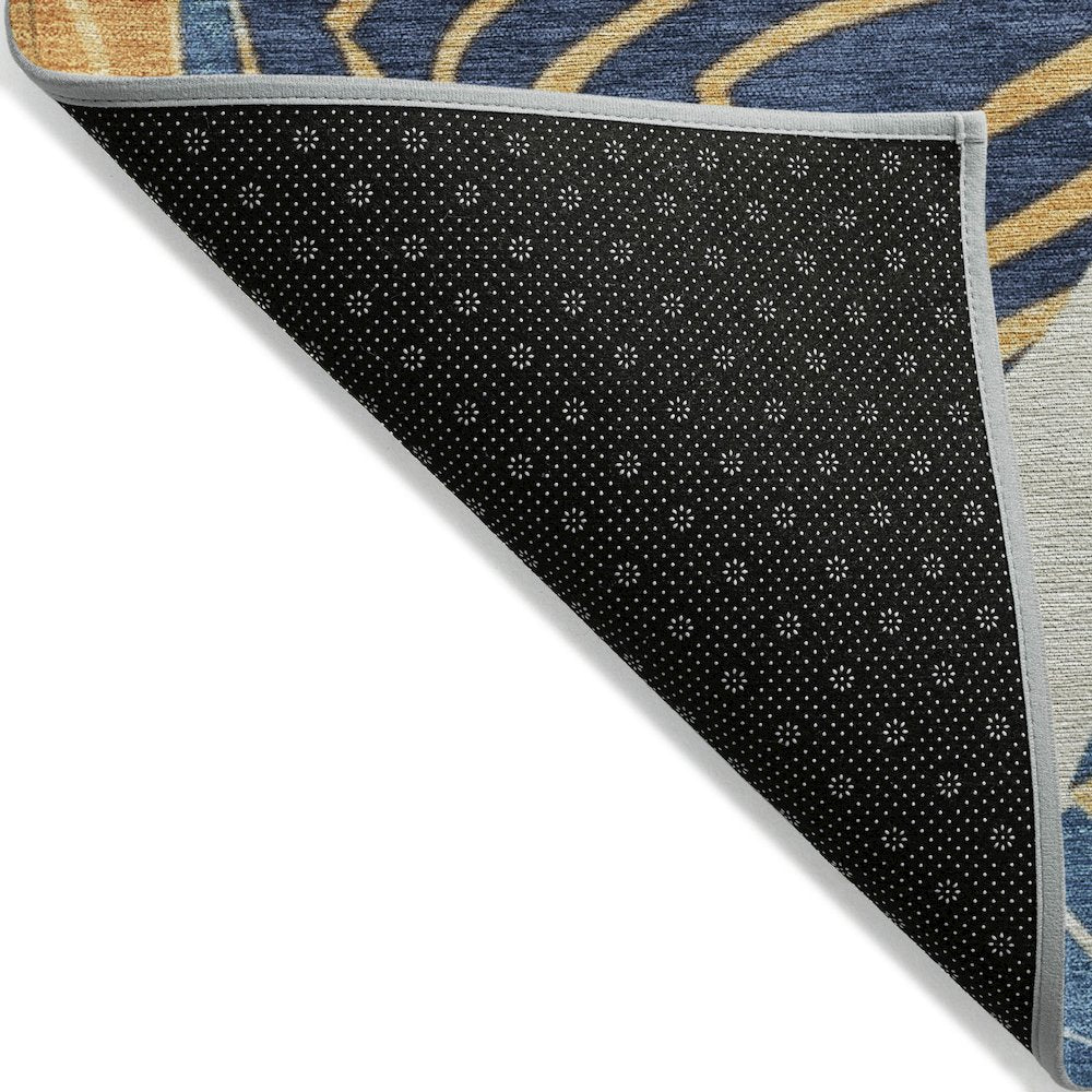 Machine Washable Indoor/Outdoor Chantille ACN2220 Navy 5' x 7'6" Rug