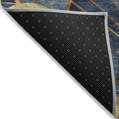Machine Washable Indoor/Outdoor Chantille ACN2221 Navy 5' x 7'6" Rug