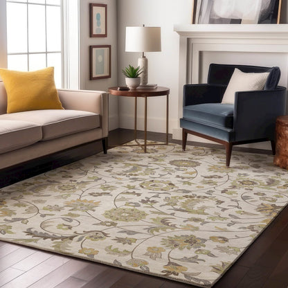Premium Machine Washable Mayfield AMF1006 Ivory 9' x 12' Rug