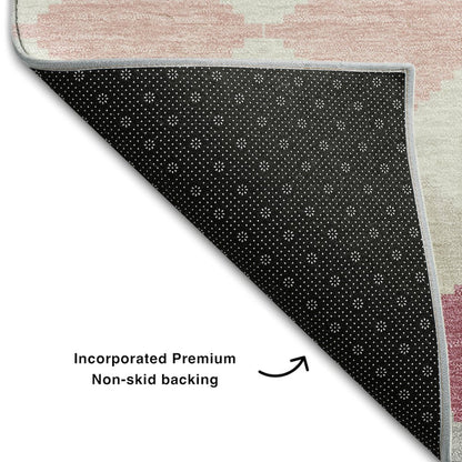 Premium Machine Washable Mayfield AMF1007 Pink 5' x 7'6" Rug