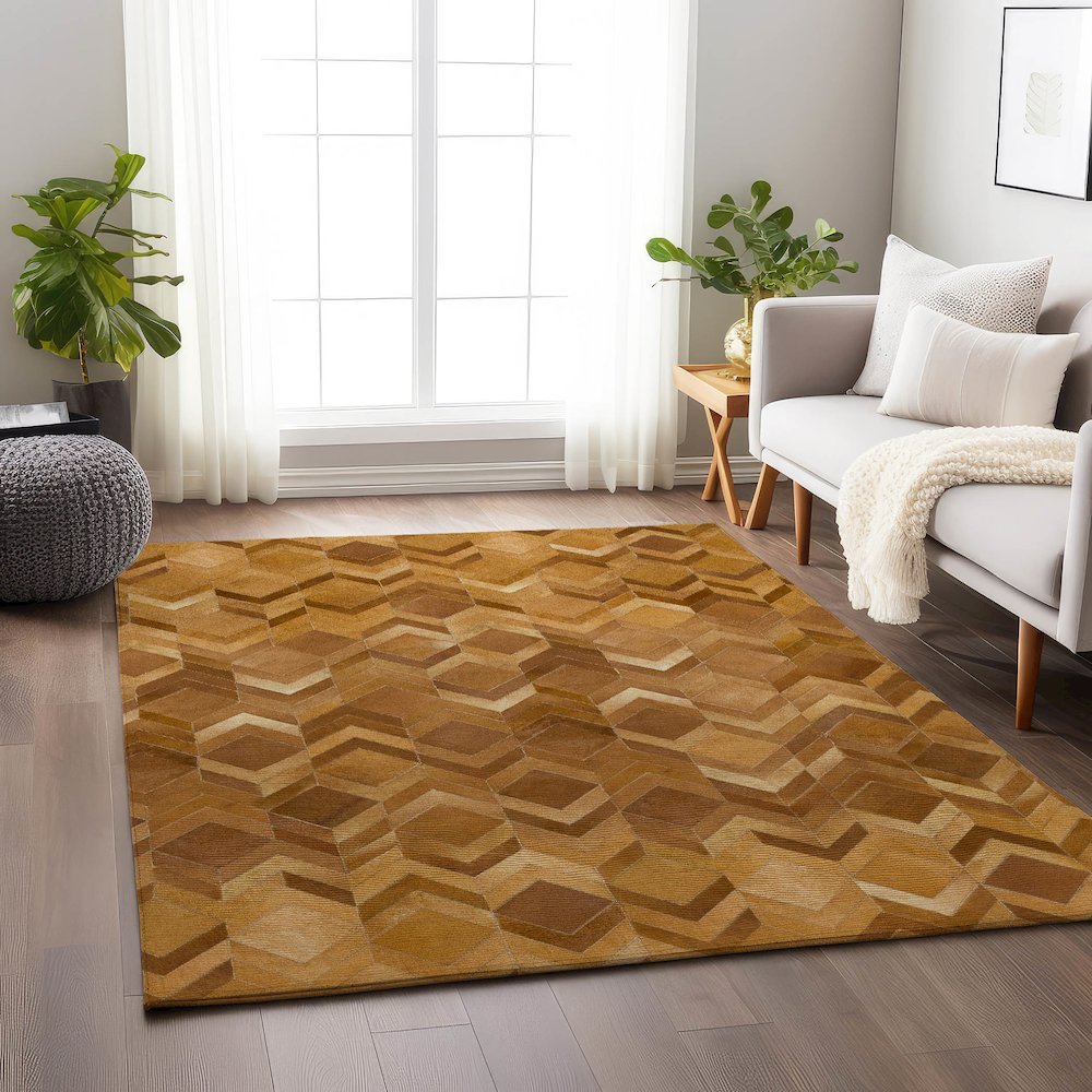 Premium Machine Washable Mayfield  Brown 9' x 12' Rug