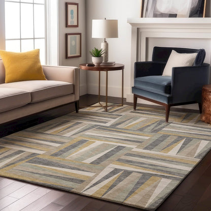 Premium Machine Washable Mayfield AMF1012 Beige 9' x 12' Rug