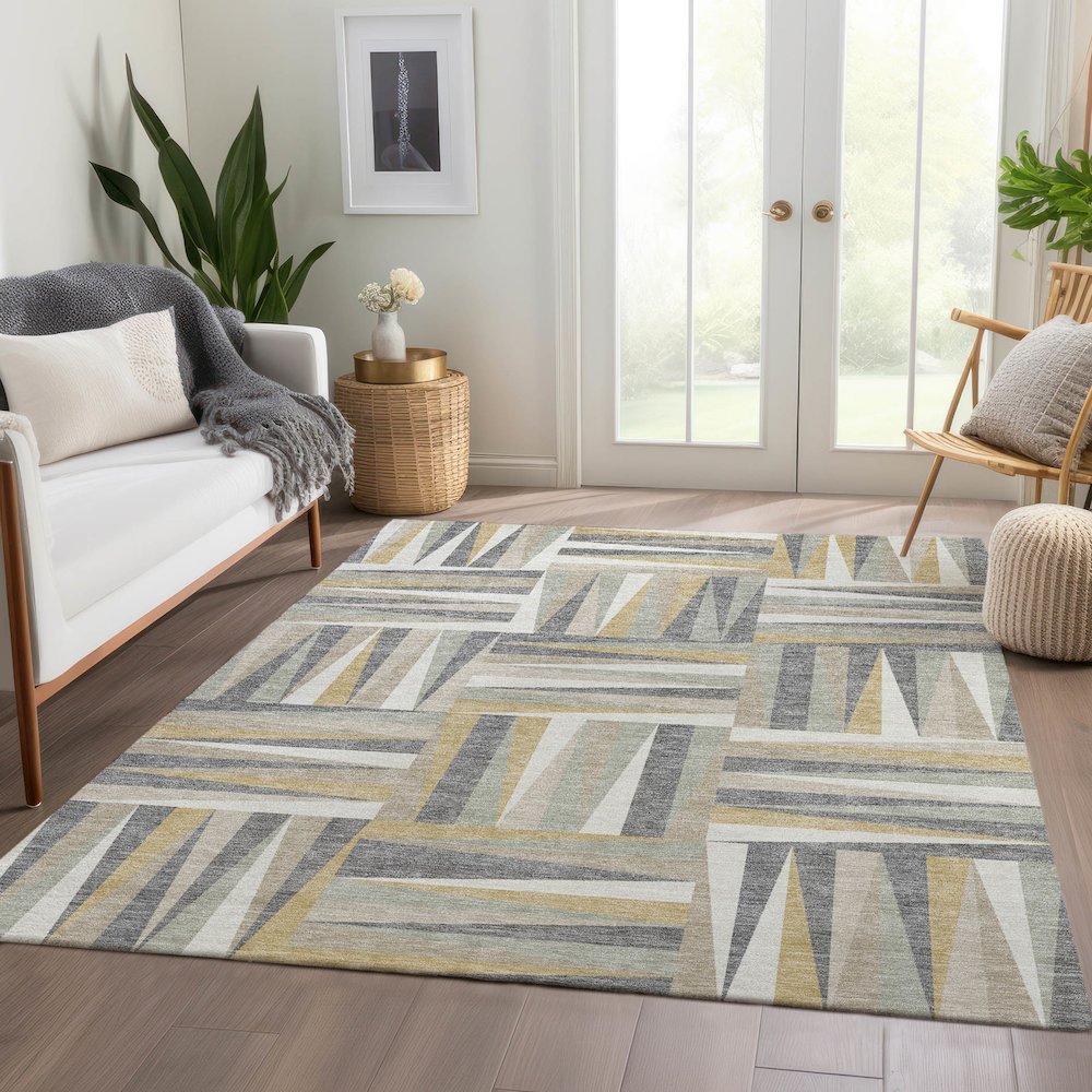 Premium Machine Washable Mayfield AMF1012 Beige 9' x 12' Rug