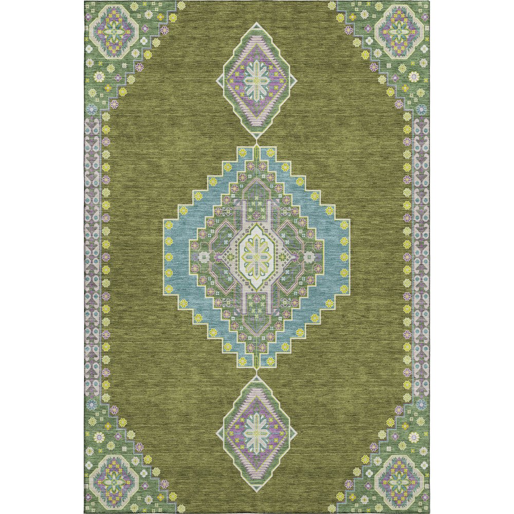 Premium Machine Washable Mayfield AMF1014 Olive 9' x 12' Rug