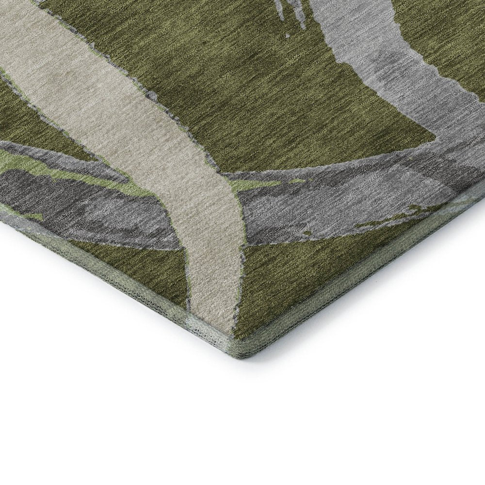 Premium Machine Washable Mayfield AMF1022 Olive 5' x 7'6" Rug