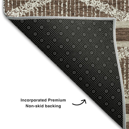 Premium Machine Washable Mayfield AMF1029 Brown 5' x 7'6" Rug