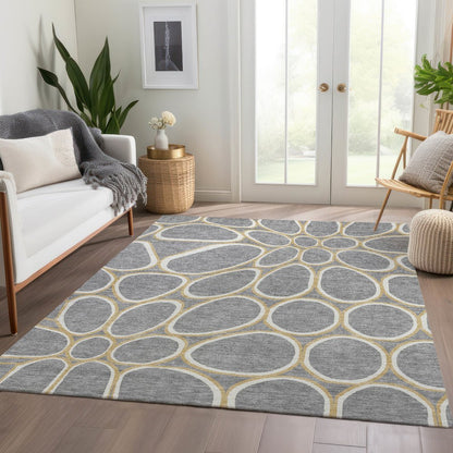 Premium Machine Washable Mayfield AMF1041 Gray 9' x 12' Rug
