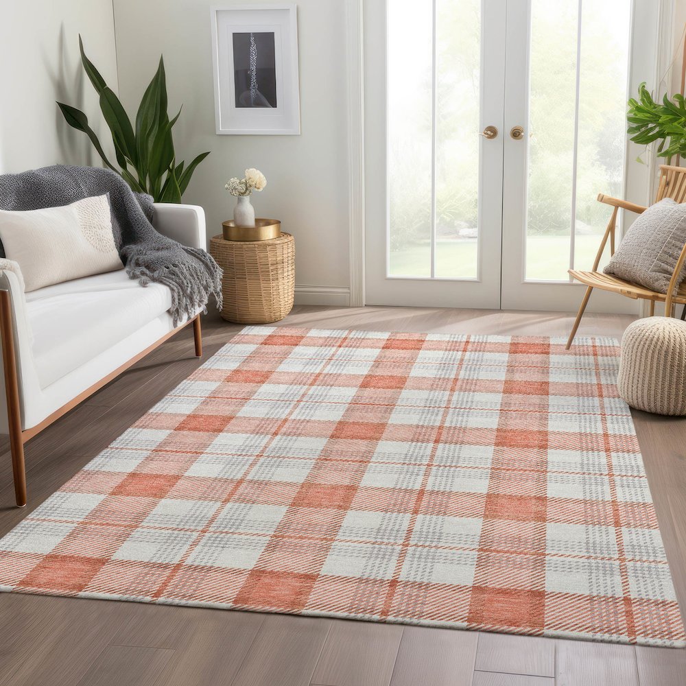 Premium Machine Washable Mayfield AMF1052 Coral 9' x 12' Rug