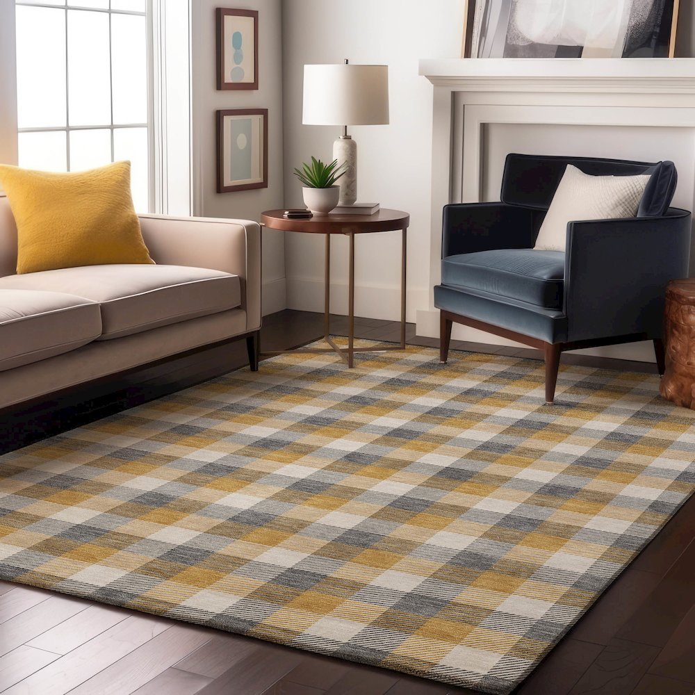 Premium Machine Washable Mayfield AMF1053 Gray 9' x 12' Rug