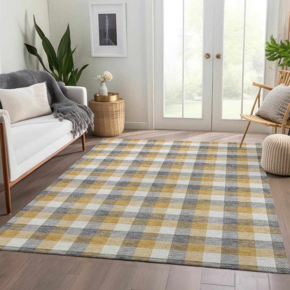 Premium Machine Washable Mayfield AMF1053 Gray 9' x 12' Rug