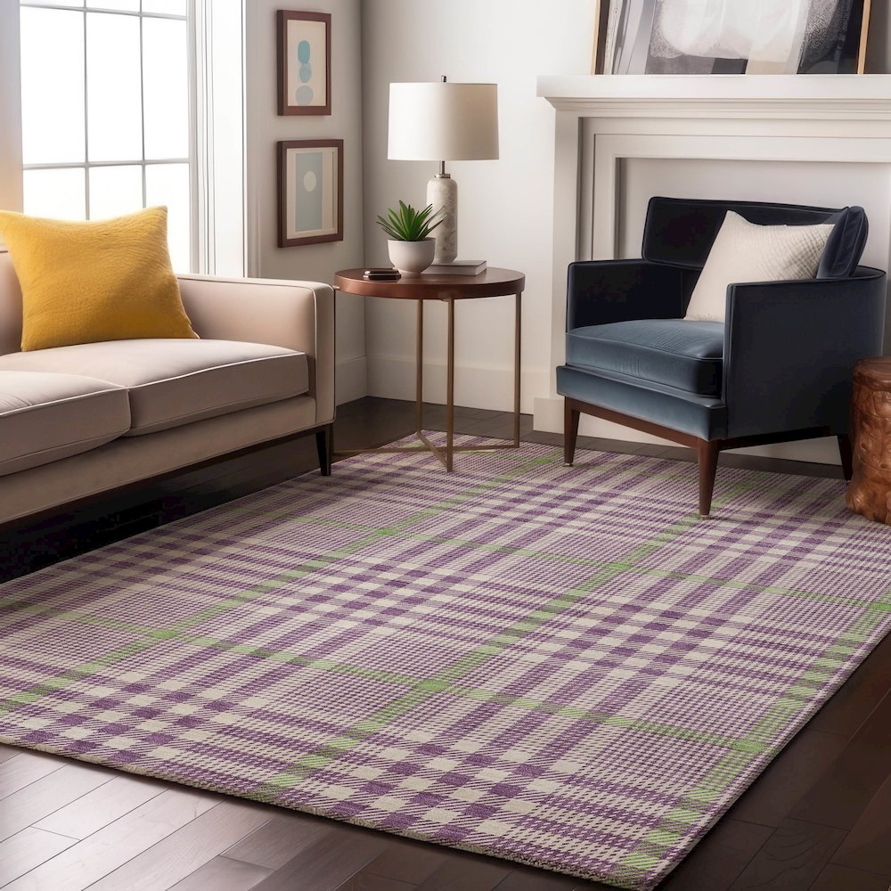 Premium Machine Washable Mayfield AMF1054 Purple 9' x 12' Rug
