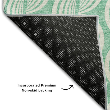 Premium Machine Washable Mayfield AMF1056 Seafoam 5' x 7'6" Rug