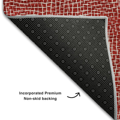 Premium Machine Washable Mayfield AMF1057 Red 5' x 7'6" Rug