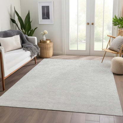 Premium Machine Washable Mayfield AMF1058 Silver 9' x 12' Rug