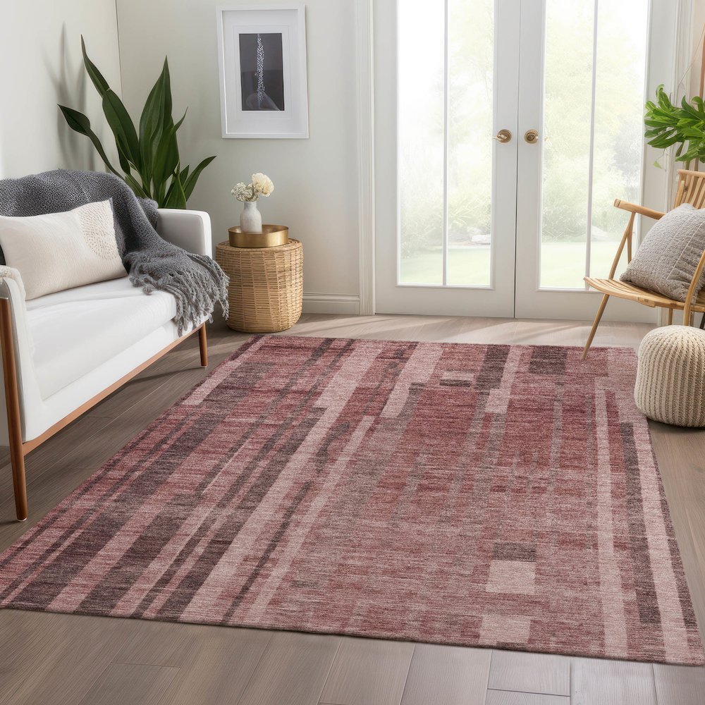 Premium Machine Washable Mayfield AMF1063 Paprika 9' x 12' Rug