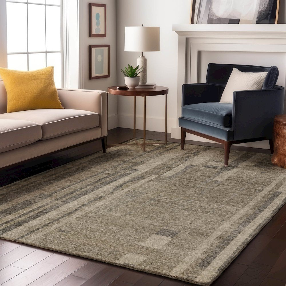 Premium Machine Washable Mayfield AMF1063 Taupe 9' x 12' Rug