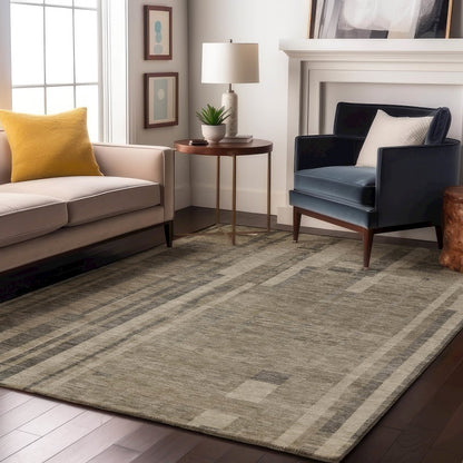 Premium Machine Washable Mayfield AMF1063 Taupe 9' x 12' Rug