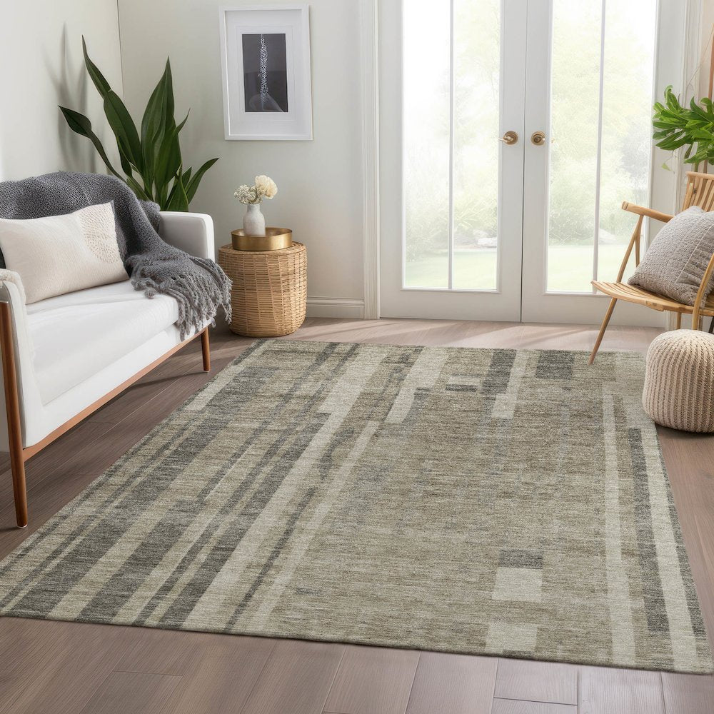 Premium Machine Washable Mayfield AMF1063 Taupe 9' x 12' Rug